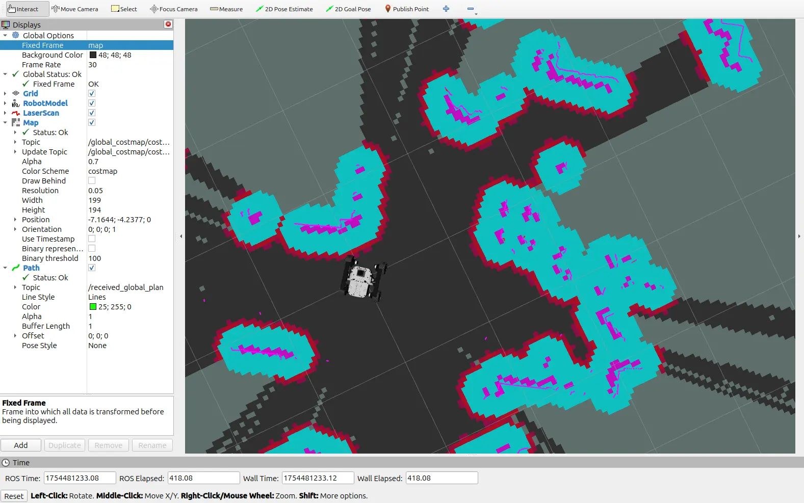 Nav2 Stack RViz view